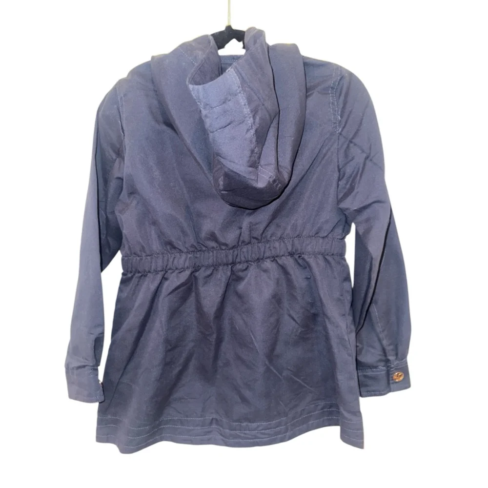 Girls Cutie Patootie Navy Gold Button Hooded Jacket XXS